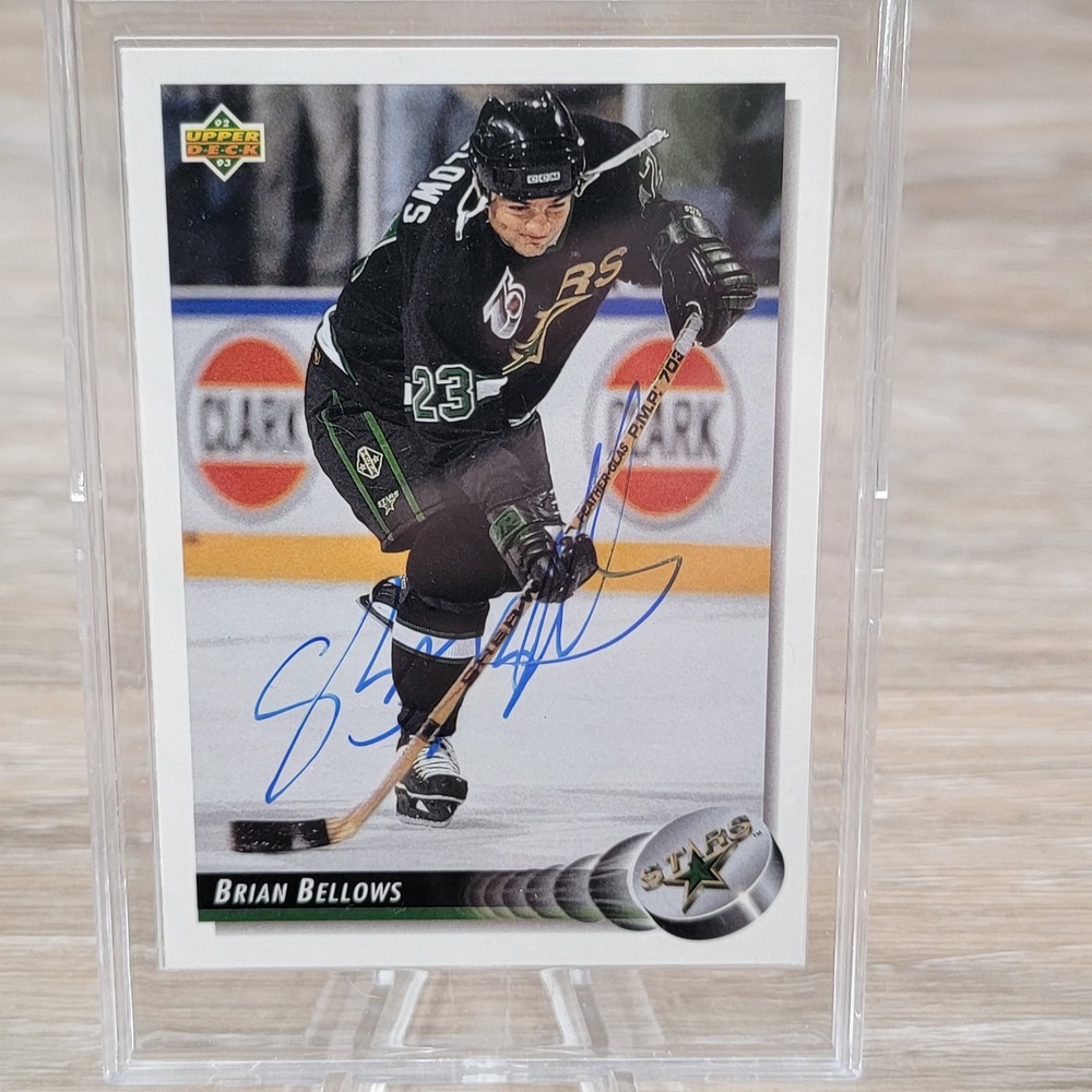 Brian Bellows Signed Autographed Hockey Card Minnesota North Stars Upper Deck